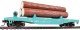 Log Dump Car with 3 Logs - Ready to Run -- Union Pacific 14972 (MOW Scheme green, yellow Conspi, HO, WalthersTrainline 1773