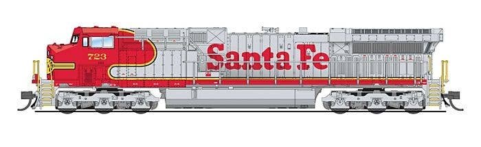 GE AC6000CW - Sound & DCC - Paragon4(TM) -- Santa Fe 723 (Fantasy, Warbonnet, silver, red), N, Broadway Limited Imports 8586