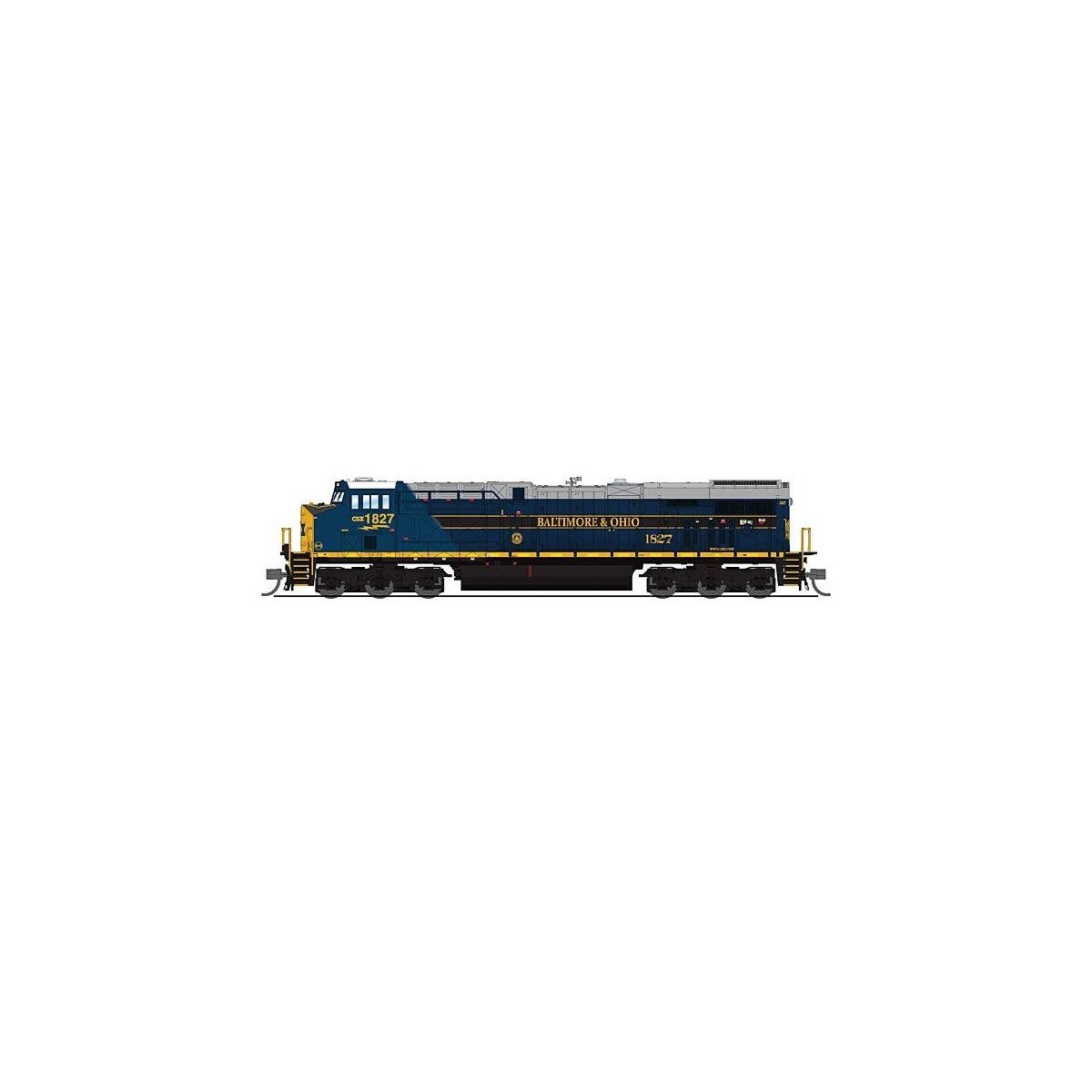 GE ES44AC - Sound & DCC - Paragon4(TM) -- CSX 1827 (Baltimore & Ohio Heritage, blue, gray, yellow), N, Broadway Limited Imports 