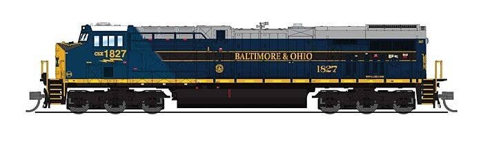 GE ES44AC - Sound & DCC - Paragon4(TM) -- CSX 1827 (Baltimore & Ohio Heritage, blue, gray, yellow), N, Broadway Limited Imports 