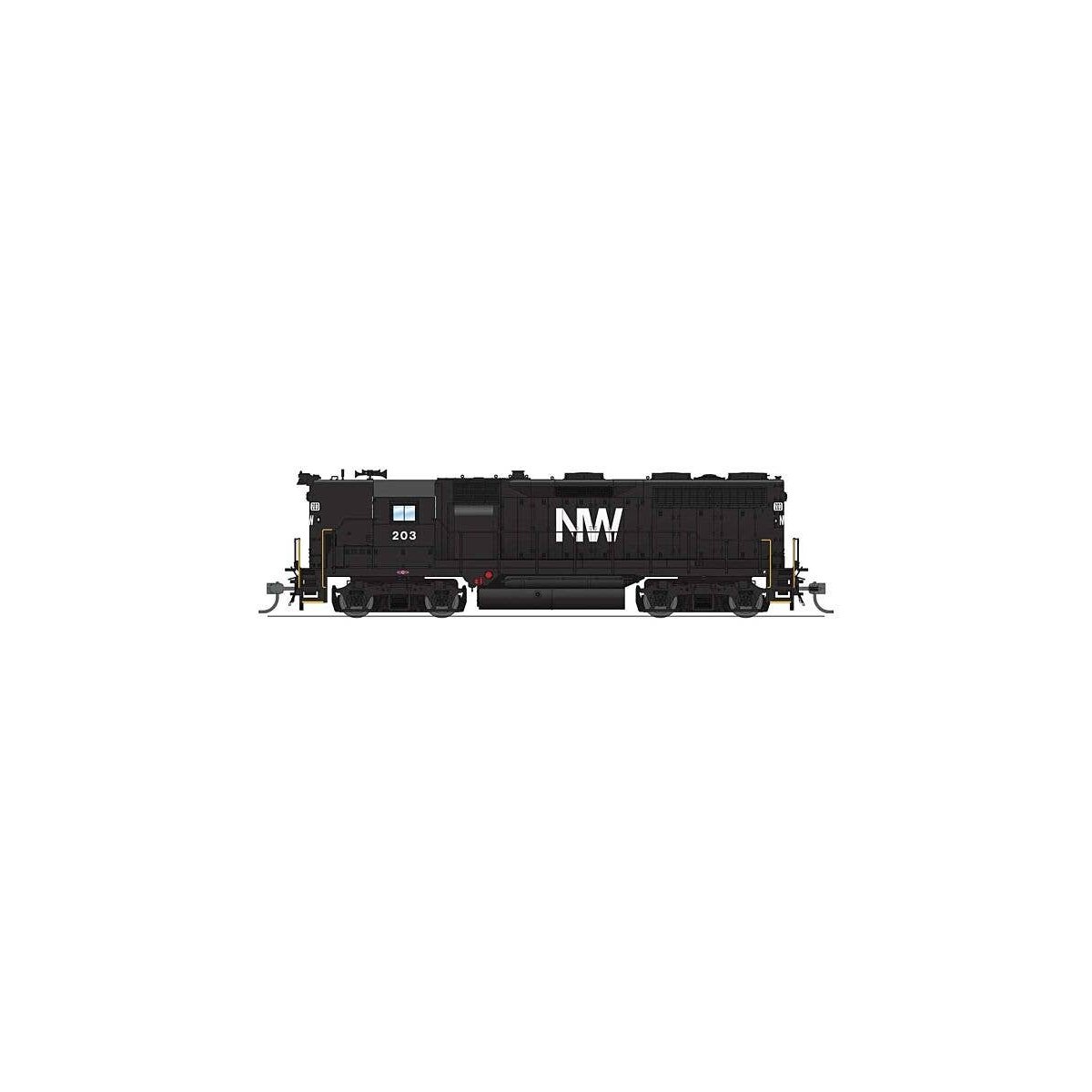 EMD GP35 High Nose - Standard DC - Stealth -- Norfolk & Western 214 (black, white NW), HO, Broadway Limited Imports 8948