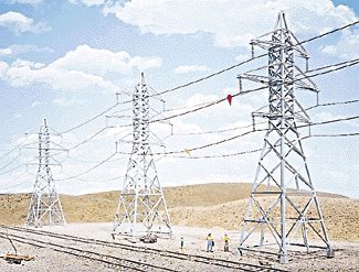 High-Voltage Transmission Tower -- pkg(4) - Kit - 2-1/2 x 2-1/2 x 9-3/8′ 6.4 x 6.4 x 23.8c, HO, Walthers Cornerstone 3121