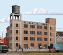 River City Textiles Background Building -- Kit - 12-7/8 x 2-3/8 x 11-1/8′ 32.1 x 5.9 x 27.8, HO, Walthers Cornerstone 3178
