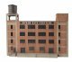 River City Textiles Background Building -- Kit - 12-7/8 x 2-3/8 x 11-1/8′ 32.1 x 5.9 x 27.8, HO, Walthers Cornerstone 3178