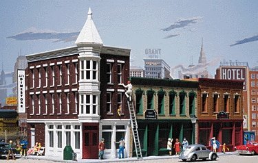 Merchant`s Row II -- Kit - 6-1/4 x 3-1/2 x 3-5/8` 15.9 x 8.9 x 9.2cm, N, Walthers Cornerstone 3224