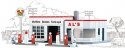Al`s Victory Service Gas Station -- Kit - 3-1/4 x 2-1/4` 8.1 x 5.6cm, N, Walthers Cornerstone 3243