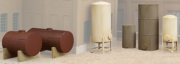 Storage Tanks -- Kit pkg(6), N, Walthers Cornerstone 3265