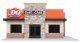 DQ Grill & Chill(R) -- Kit - 7-1/4 x 5-3/8 x 2-3/4′ 18.4 x 13.6 x 6.9cm, HO, Walthers Cornerstone 3485