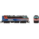 EMD F40PHM-2 - ESU LokSound V5 Sound and DCC -- Metra 187 Village of Wood Dale (Fade, blue, gray, black, orange), N, Rapido Trai