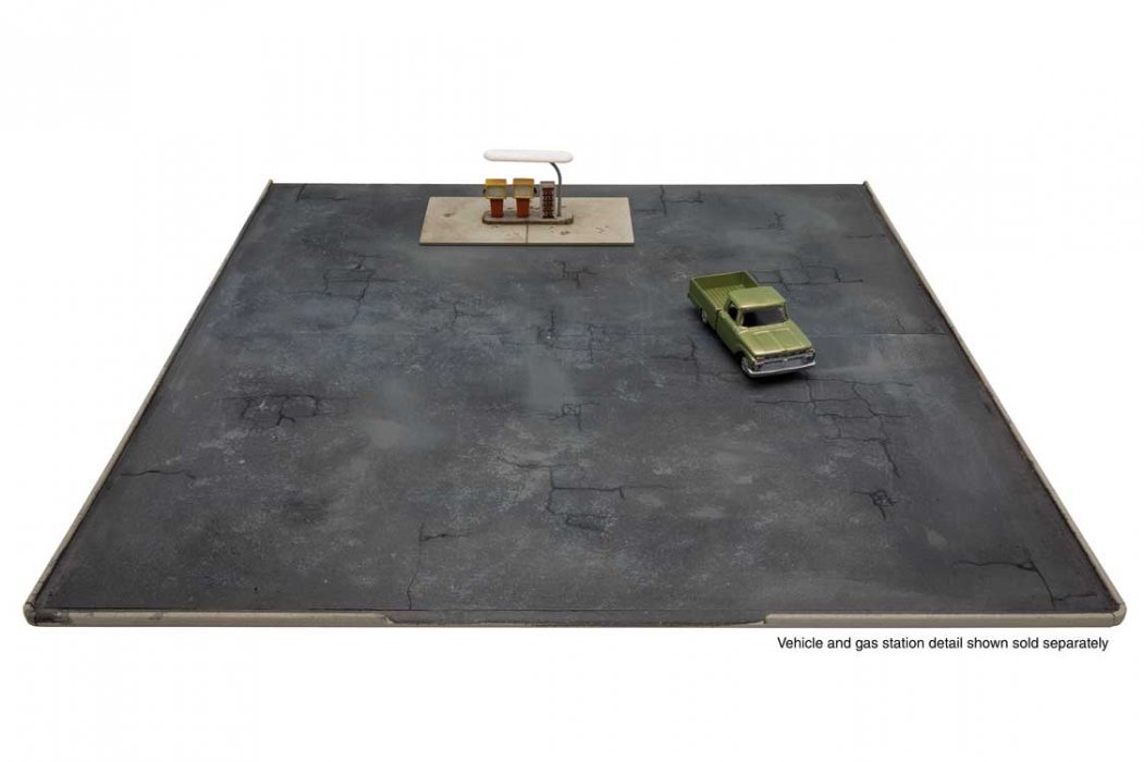 Gas Station Asphalt Parking Lot -- Kit - Set of 2 sections Each: 10-7/16 x 5-1/4′ 26.6 x 13, HO, Walthers Cornerstone 3544