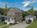 Two-Story House with Garage -- Kit - 5 x 2-1/2 x 4-1/16 12.7 x 6.3 x 10.3cm, HO, Walthers Cornerstone 3792