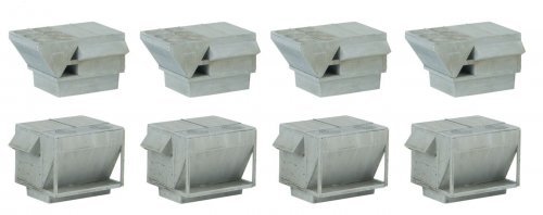 HVAC Units -- Kit - 4 Each of 2 Styles of Rooftop Air Conditioners, HO, Walthers Cornerstone 4077