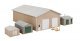 Pole Barn and Sheds -- Kit - Set of Four Buildings, HO, Walthers Cornerstone 4125