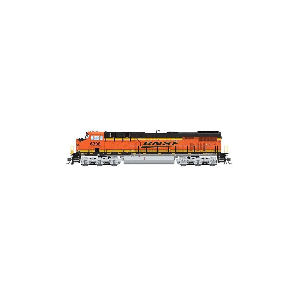 GE ES44AC - Standard DC - Stealth -- BNSF Railway 6329 (orange, black, Wedge Logo), HO, Broadway Limited Imports 8551