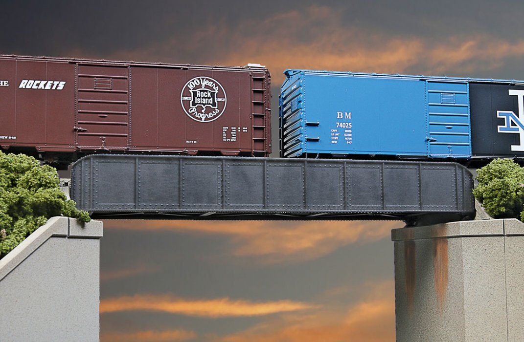 50` Single-Track Railroad Through Girder Bridge -- Kit - 6-15/16 x 2-3/8 x 1-3/32` 17.6 x 6, HO, Walthers Cornerstone 4501