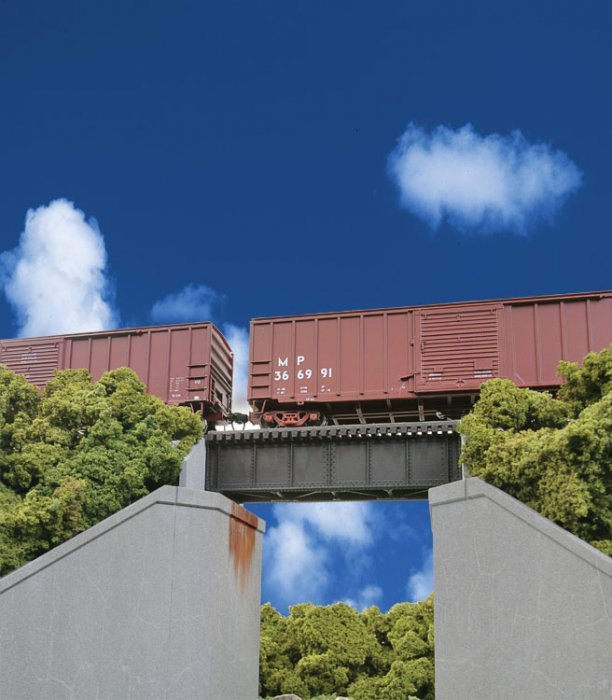 30` Single Track Railroad Deck Girder Bridge -- Low Level Kit - 4-1/8 x 1-3/8 x 1-1/8` 10.4, HO, Walthers Cornerstone 4509