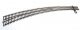 Code 83 Nickel Silver DCC-Friendly Curved Turnout - 24 and 28′ Radii -- Left Hand, HO, WalthersTrack 83063