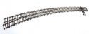 Code 83 Nickel Silver DCC-Friendly Curved Turnout - 24 and 28′ Radii -- Left Hand, HO, WalthersTrack 83063