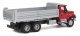 International(R) 7600 3-Axle Heavy-Duty Dump Truck - Assembled -- Red Cab, Silver Dump Body, HO, Walthers SceneMaster 11662