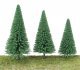 Pine Trees pkg(10) -- 5-1/2 to 7-3/8′ 14 to 18cm (Includes Pin Base), All Scales, Walthers SceneMaster 1181