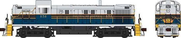 Alco RS3 Phase 2 - Standard DC -- Central of Georgia 151 (blue, gray, black), HO, Bowser Manufacturing Co. 25411