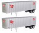 Flexi-Van 40′ Trailer 2-Pack - Assembled -- Milwaukee Road 1 (Logo, Flexi-Van Placards End D, HO, Walthers SceneMaster 2603