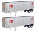 Flexi-Van 40′ Trailer 2-Pack - Assembled -- Milwaukee Road 1 (Logo, Flexi-Van Placards End D, HO, Walthers SceneMaster 2603