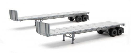 40′ Flatbed Trailer - Kit - 2-Pack -- Undecorated, HO, Walthers SceneMaster 2700