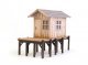 Fisherman`s Shanty -- Laser-Cut Wood Kit - 3-9/64 x 1-1/2 x 2-1/8` 8 x 3.7 x 5.4cm, HO, Walthers SceneMaster 4110