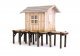 Fisherman`s Shanty -- Laser-Cut Wood Kit - 3-9/64 x 1-1/2 x 2-1/8` 8 x 3.7 x 5.4cm, HO, Walthers SceneMaster 4110