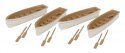Row Boat 4-Pack - Assembled -- White, Tan, HO, Walthers SceneMaster 4163