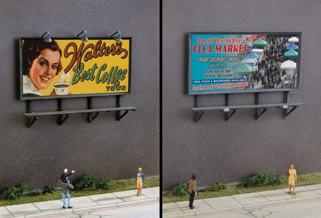 Wall-Mounted Billboard pkg(3) -- Kit, HO, Walthers SceneMaster 4253