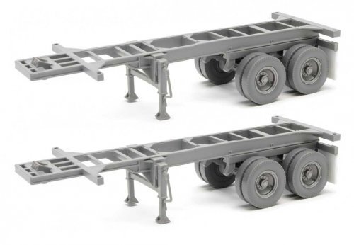 20′ Container Chassis (2-Pack) -- Undecorated, HO, Walthers SceneMaster 4500