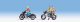 Motorcyclists -- 3 Riders and 2 Bikes, HO, Walthers SceneMaster 6061
