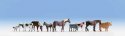 Large Farm Animals -- 9 Assorted Horses and Cattle, HO, Walthers SceneMaster 6073