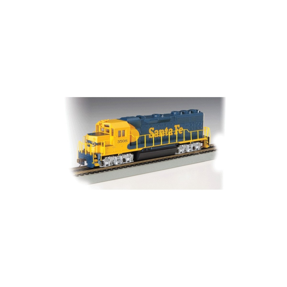 EMD GP40 - DCC -- Santa Fe 3508 (Warbonnet blue, yellow), HO, Bachmann Industries 60304