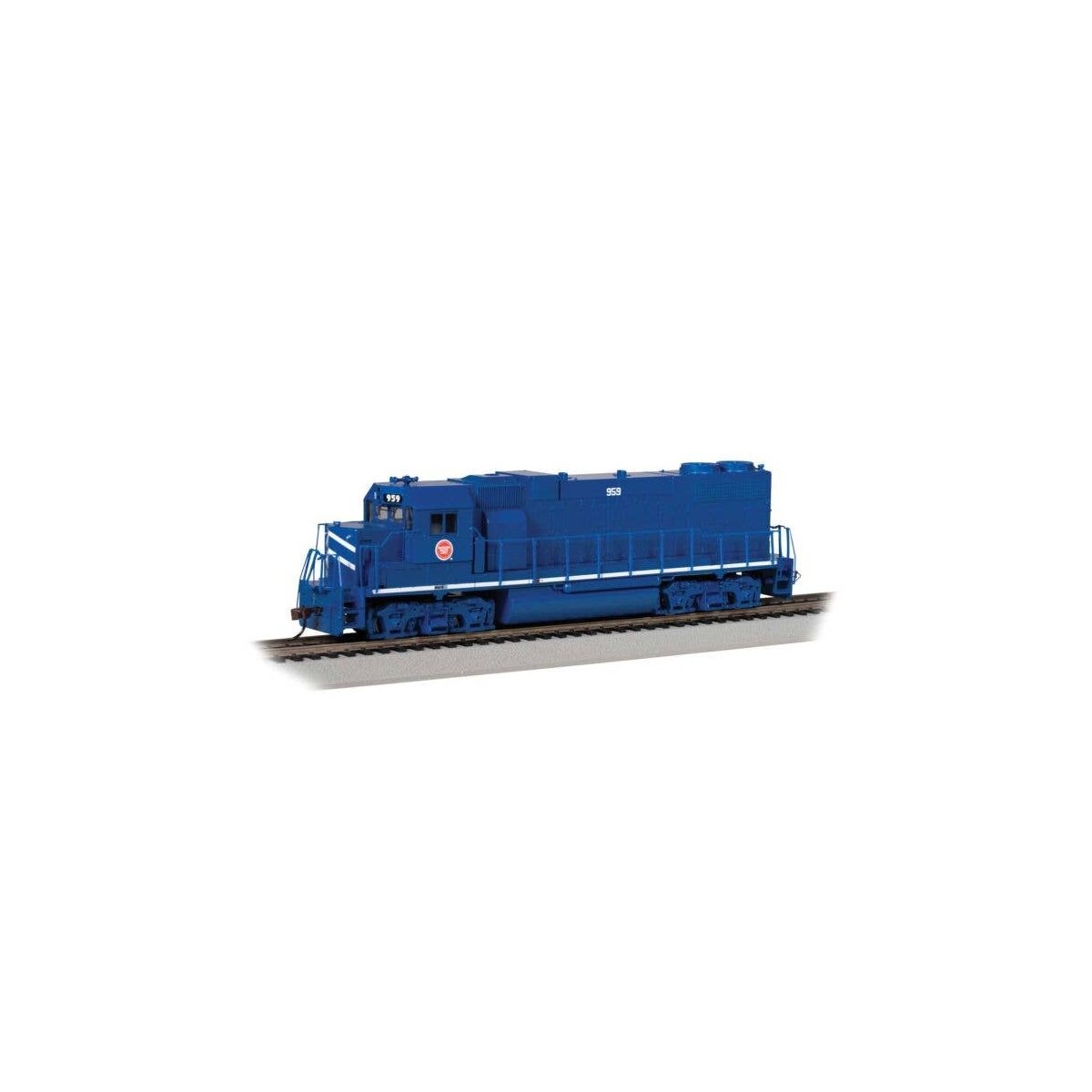 EMD GP38-2 - Standard DC -- Missouri Pacific 959 (blue, white, red, Buzz Saw Logo), HO, Bachmann Industries 61724