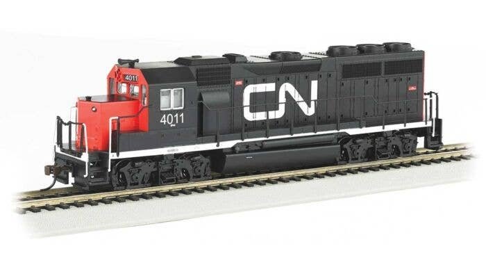 EMD GP40 - DCC -- Canadian National 4011 (Early, black, red, white Noodle Logo), HO, Bachmann Industries 60315