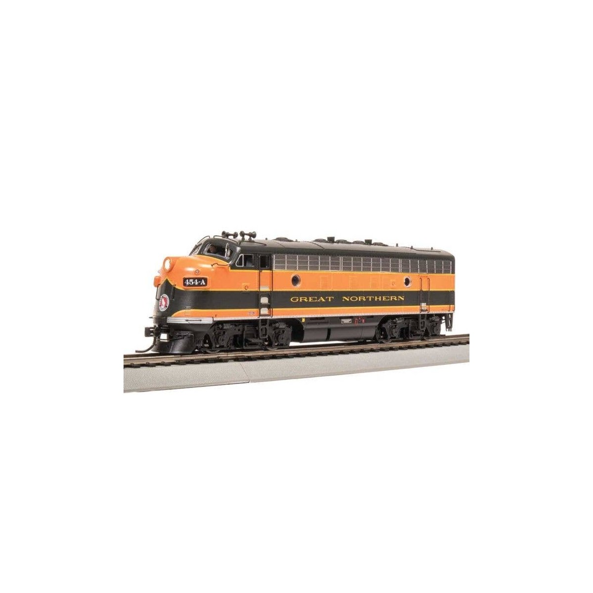 EMD F7A - Standard DC - Stealth -- Great Northern 454D (Freight Empire Scheme, Pullman Green, Orange), HO, Broadway Limited Impo