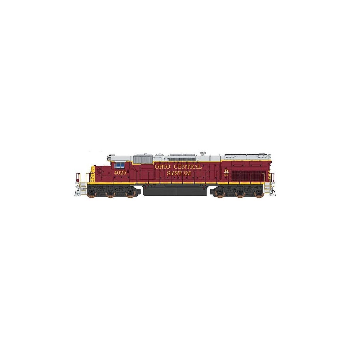 EMD SD40T-2 Tunnel Motor w/DCC -- Ohio Central (maroon, gray, yellow), HO, Intermountain Railway Company 49428