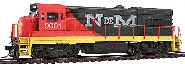 GE U18B w/LokSound & DCC -- Nacionales de Mexico (orange, dark green, silver, Large NdeM), HO, Intermountain Railway Company 494
