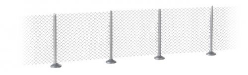 Metal Industrial Fence -- Kit - 23-5/8 x 5/8′ 60cm x 16mm (32 Posts), N, Walthers SceneMaster 9000