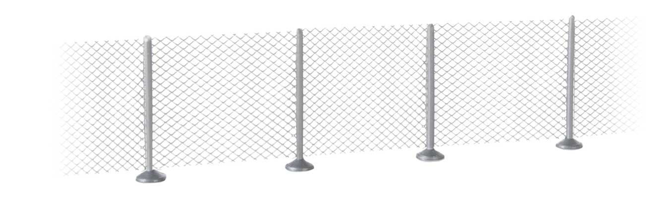 Metal Industrial Fence -- Kit - 23-5/8 x 5/8′ 60cm x 16mm (32 Posts), N, Walthers SceneMaster 9000