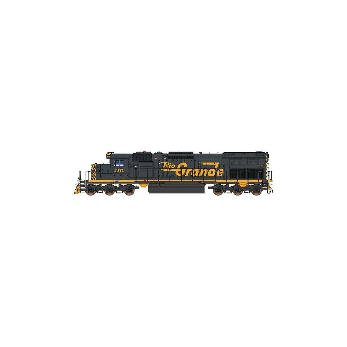 EMD SD40T-2 Tunnel Motor w/DCC -- Denver & Rio Grande Western (black, Aspen Gold, Large Flying Grande), HO, Intermountain Railwa