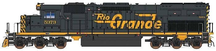 EMD SD40T-2 Tunnel Motor w/DCC -- Denver & Rio Grande Western (black, Aspen Gold, Large Flying Grande), HO, Intermountain Railwa