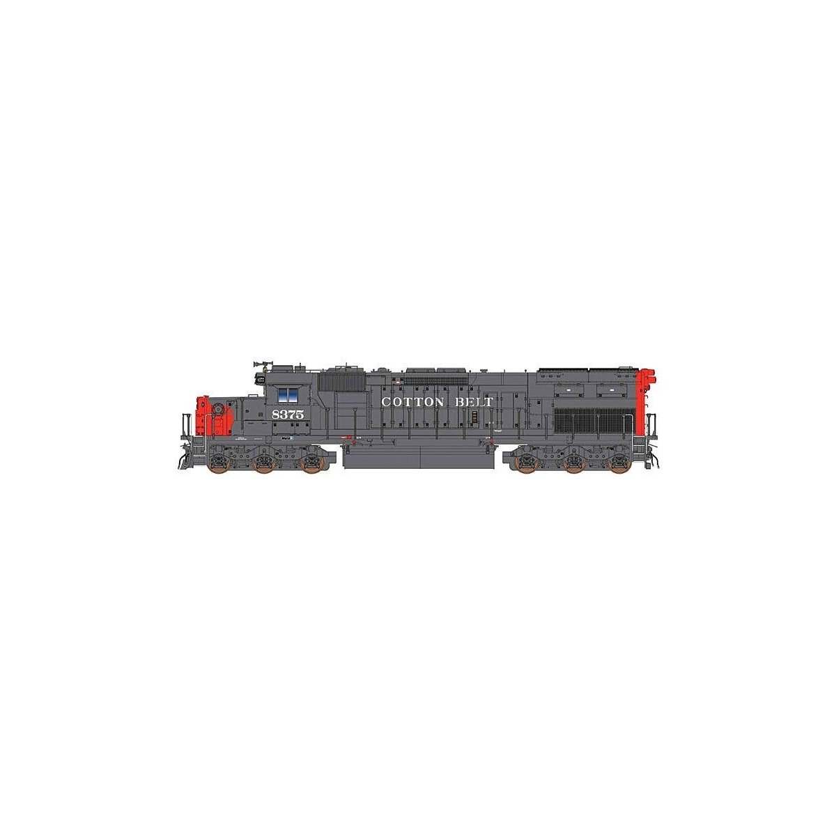 EMD SD40T-2 Tunnel Motor Snoot w/DCC -- Cotton Belt SSW (gray, red), HO, Intermountain Railway Company 49422