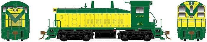 EMD-GMD SW1200 - Standard DC -- Chicago & North Western 313 (yellow, green), HO, Rapido Trains Inc 27007