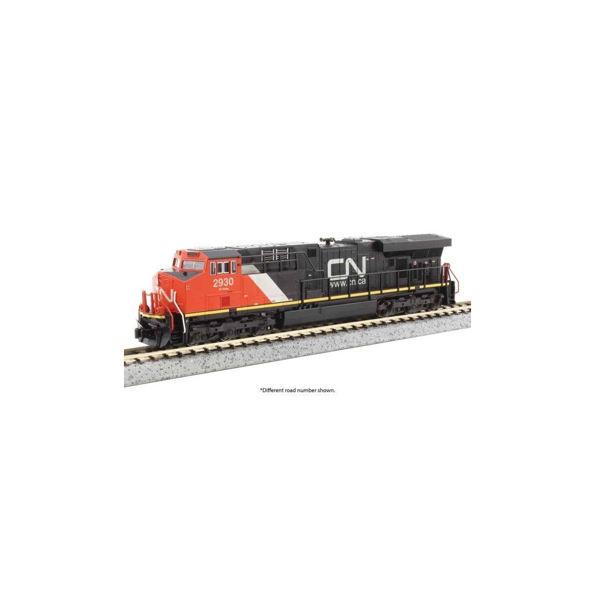 GE ES44AC GEVO - DCC -- Canadian National 2930 (black, red, white, Website Logo), N, Kato USA Inc 1768951DCC