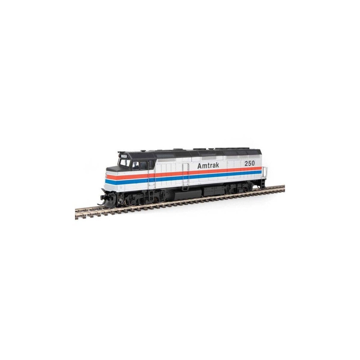 EMD F40PH - ESU Sound and DCC -- Amtrak(R) 250 (Phase II silver, red, white, blue, black), HO, WalthersMainline 19463