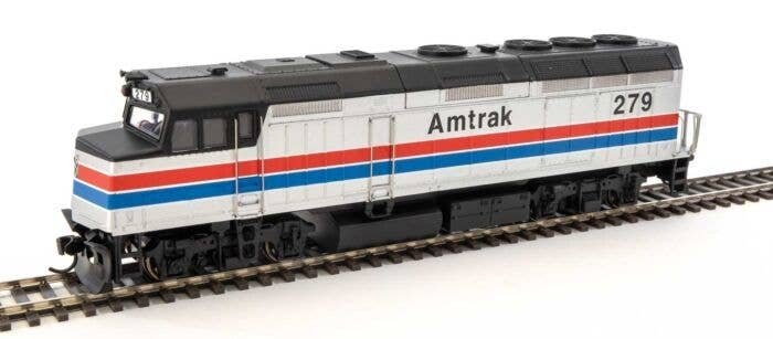 EMD F40PH - ESU Sound and DCC -- Amtrak(R) 279 (Phase II silver, red, white, blue, black), HO, WalthersMainline 19464